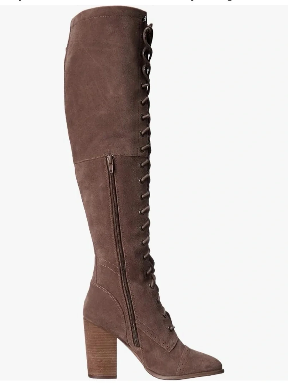 Carlos by Carlos Santana Brown Over-the-Knee Lace-Up Block Heel Boots